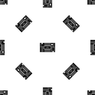 Mikroçip desen sorunsuz siyah