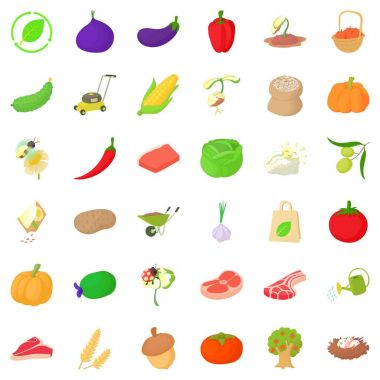 Sarımsak Icons set, izometrik stili