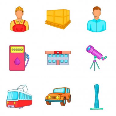 Smog Icons set, karikatür tarzı