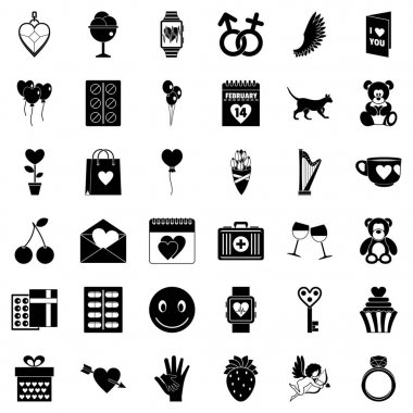 Kalp Icons set, basit tarzı