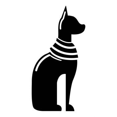 Cat egypt icon, simple black style clipart