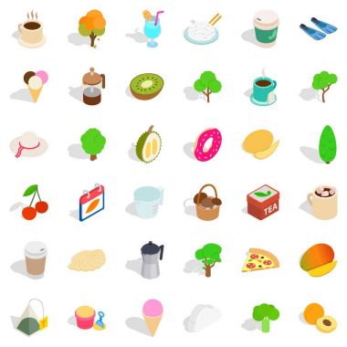 Zemin Icons set, izometrik stili