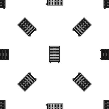 Çekmeceler desen sorunsuz siyah ahşap dolap