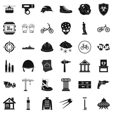 Taş Icons set, basit tarzı