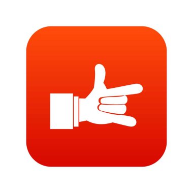 I Love You el işareti simgesi dijital kırmızı