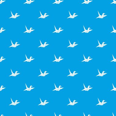 Kuş origami desen kesintisiz mavi