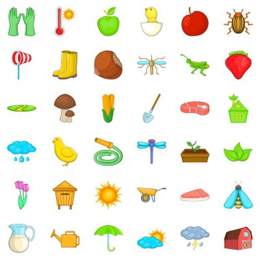 Çilek Icons set, izometrik stili