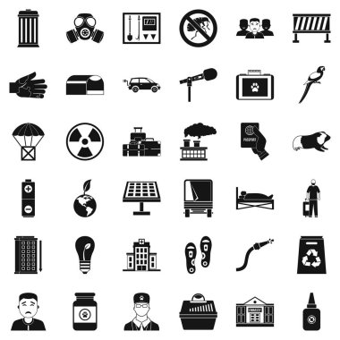 Yardım Icons set, basit tarzı