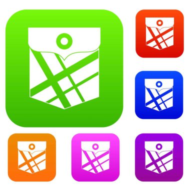 Siyah cep yama renk koleksiyonu ayarla