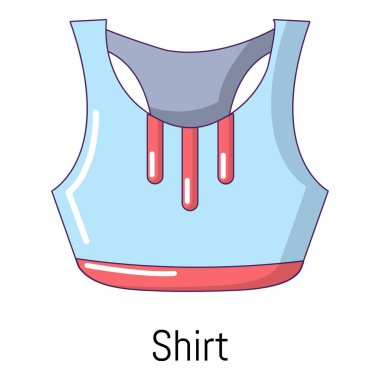 Fitness gömlek kadınlar simgesi, karikatür tarzı