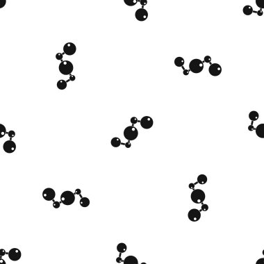 Kimyasal ve fiziksel molekülleri sorunsuz siyah desen