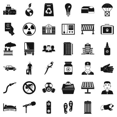 Hastane Icons set, basit tarzı