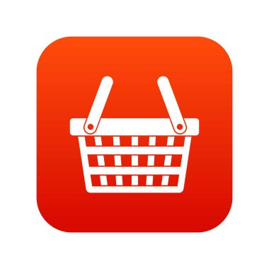 Alışveriş sepeti simgesini dijital kırmızı