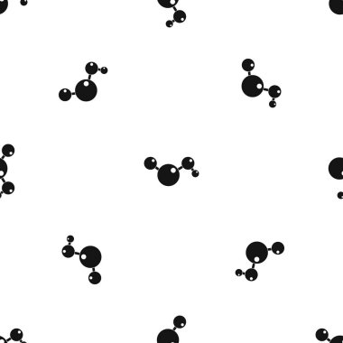 Kimyasal ve fiziksel molekülleri sorunsuz siyah desen