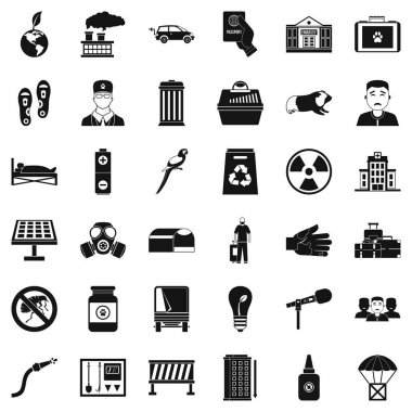 Veteriner Icons set, basit tarzı