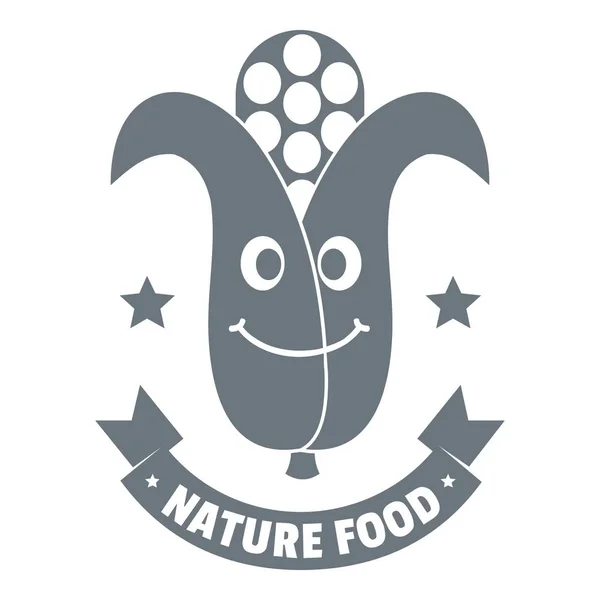 Логотип кукурузы, простой серый стиль — стоковый вектор