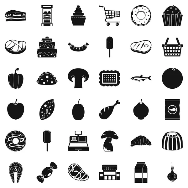 Kaufen Icons Set, einfacher Stil — Stockvektor