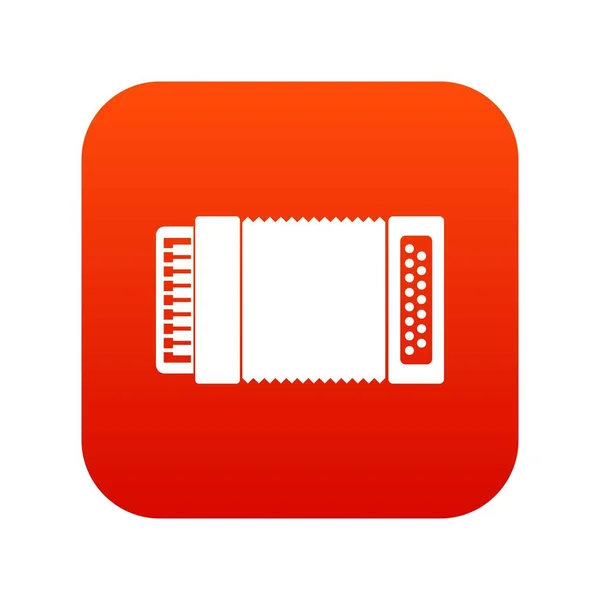 Harmonika ikon digitális piros — Stock Vector