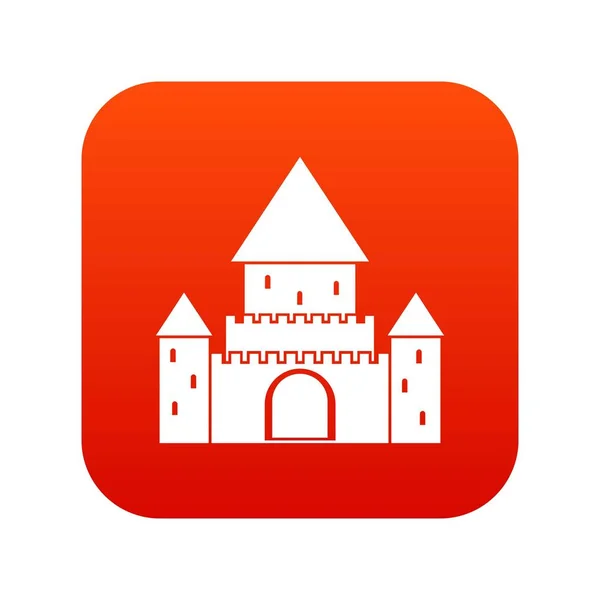 Castello di Chillon, Svizzera icona digitale rosso — Vettoriale Stock