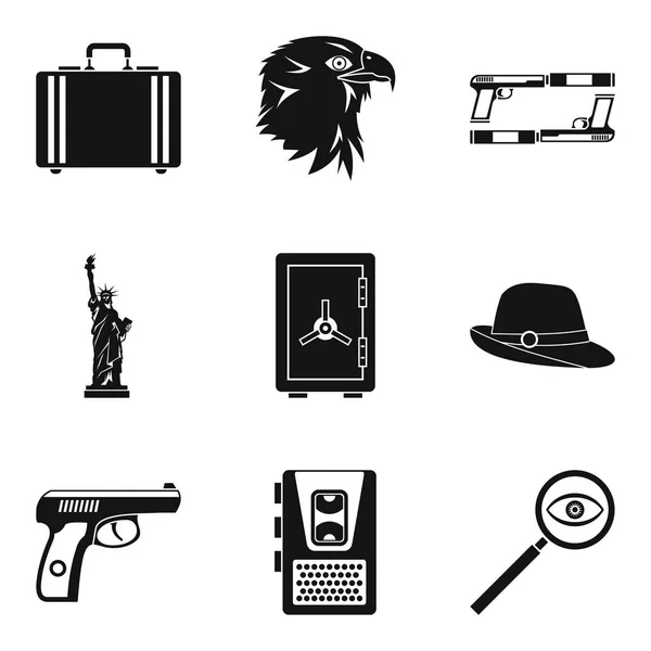 Aimed shot icons set, simple style — Stock Vector