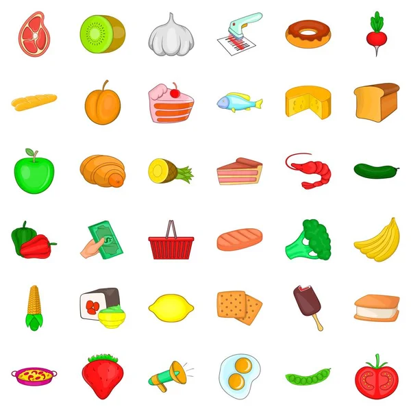 Conjunto de iconos de cookies, estilo de dibujos animados — Vector de stock