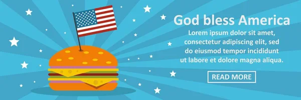 Gud välsigne Amerika banner horisontellt koncept — Stock vektor