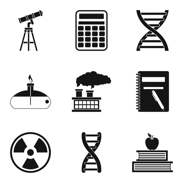 Chemical pollution icons set, simple style — Stock Vector