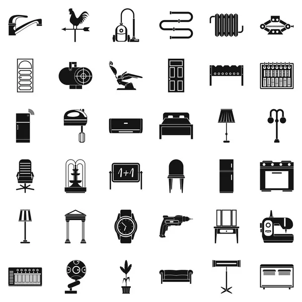Conjunto de ícones domésticos, estilo simples — Vetor de Stock