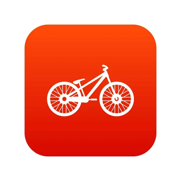 Ícone de bicicleta vermelho digital — Vetor de Stock