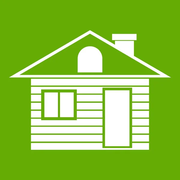 Blockhaus-Symbol aus Holz grün — Stockvektor