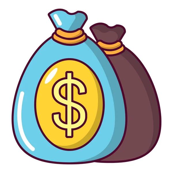 Geld tas pictogram, cartoon stijl — Stockvector