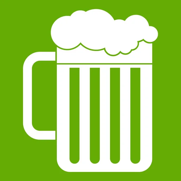 Tazza di birra icona verde — Vettoriale Stock