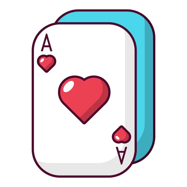 Icono de tarjetas de póquer, estilo dibujos animados — Vector de stock
