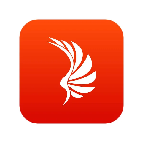 Vleugel pictogram digitale rood — Stockvector