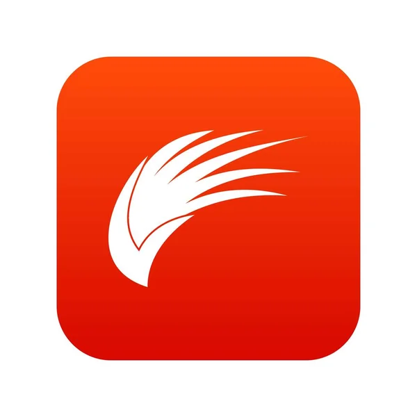 Digitalt rødt Wing-ikon – stockvektor