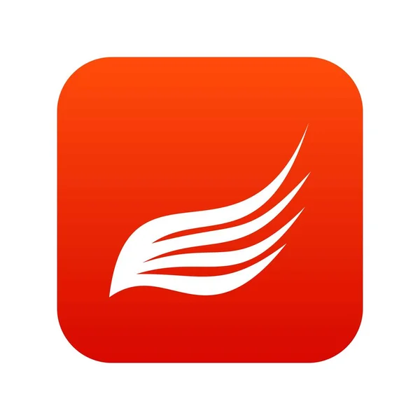 Vleugel pictogram digitale rood — Stockvector