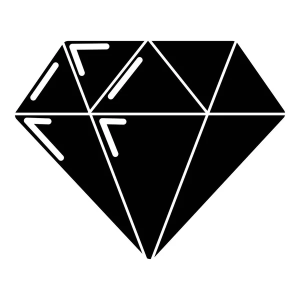 Diamant-Ikone, schlichter schwarzer Stil — Stockvektor