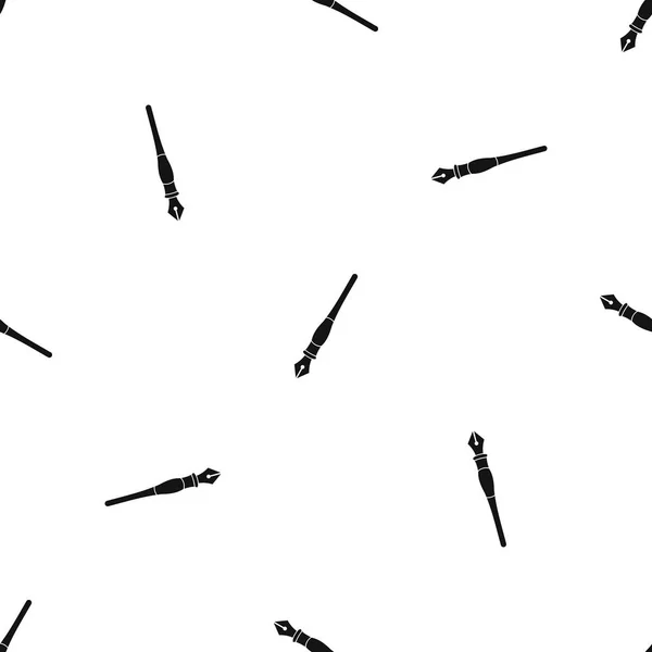 Inkt pen patroon naadloos zwart — Stockvector