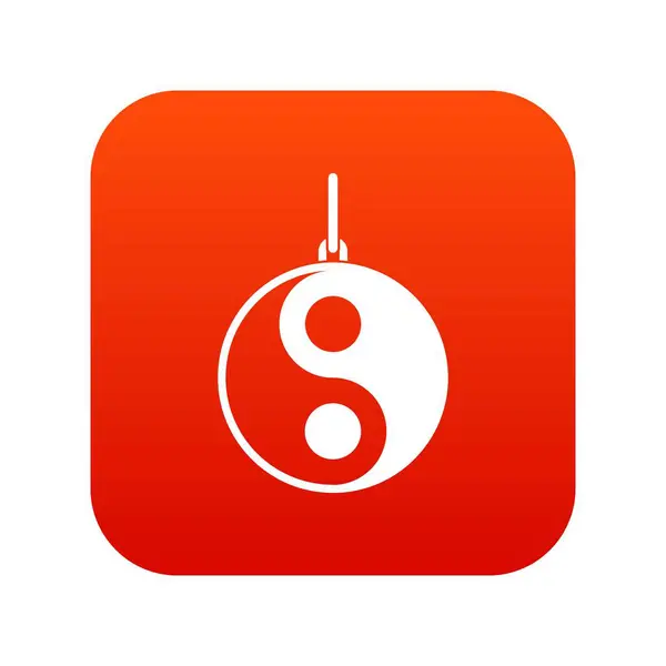 Yin Yang symbol cyfrowy czerwony — Wektor stockowy