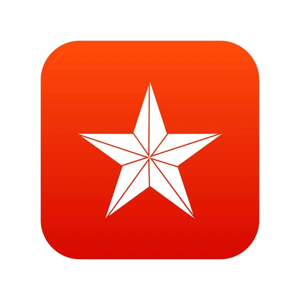 Estrella icono digital rojo — Archivo Imágenes Vectoriales