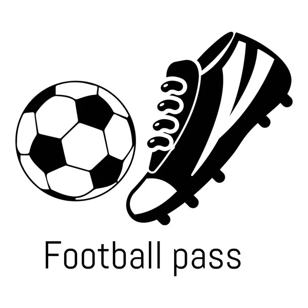 Football pass icon, simple black style — Stock Vector