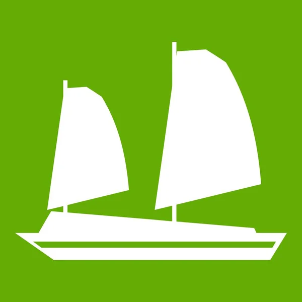 Vietnamita icona barca spazzatura verde — Vettoriale Stock