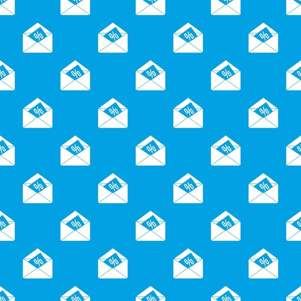 Umschlag mit Prozentmuster nahtlos blau — Stockvektor