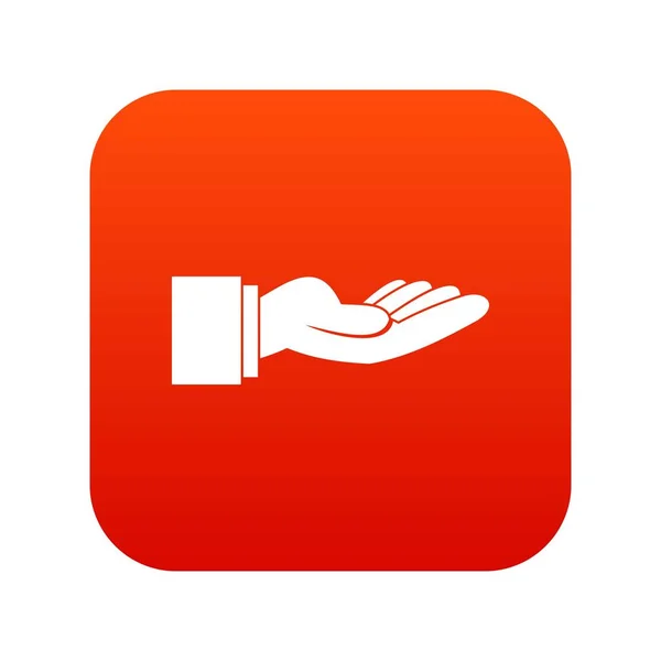 Icono de gesto de mano extendido rojo digital — Archivo Imágenes Vectoriales
