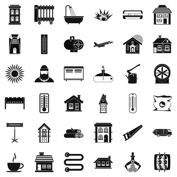 Battery icons set, simple style — Stock Vector