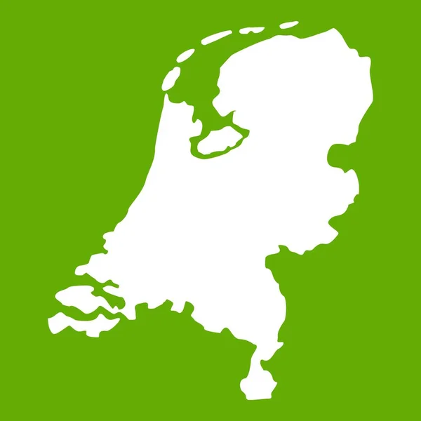Holland Karte Symbol grün — Stockvektor