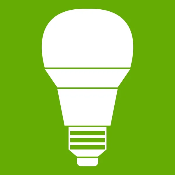 Glowing LED bulb icon green — Stock Vector