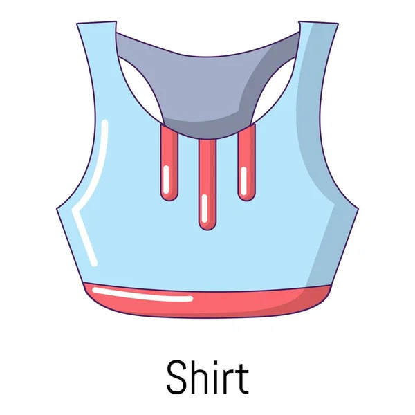 Икона женской рубашки, стиль карикатуры — стоковый вектор