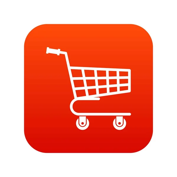 Carrinho de compras ícone digital vermelho —  Vetores de Stock
