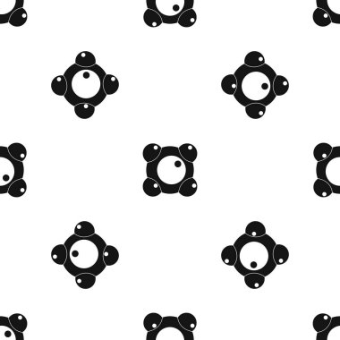 Kimyasal ve fiziksel molekülleri sorunsuz siyah desen